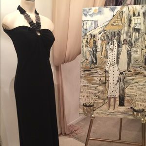 Black Dress with Beaded Neckline